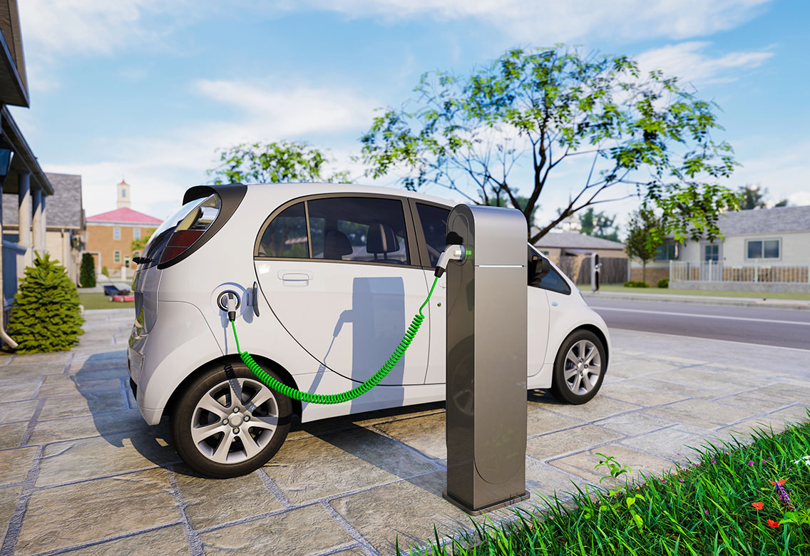 vehículo eléctrico cargando